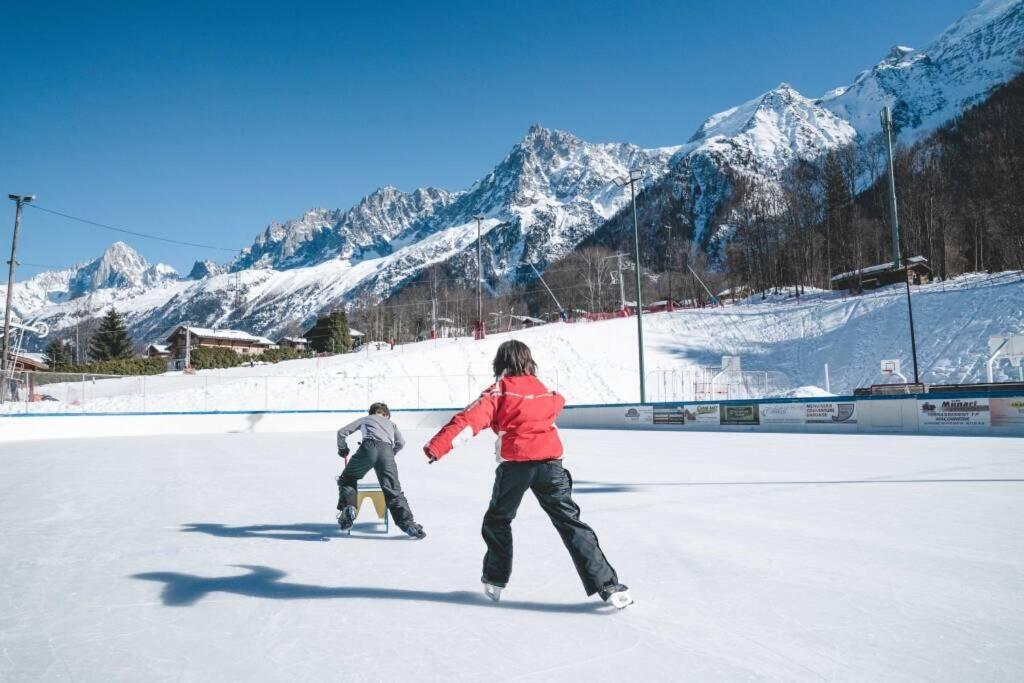 Appartement Mansarde Dans Maison Avec Jardin En Bord De Piste, Vue Montagne Les Houches Buitenkant foto