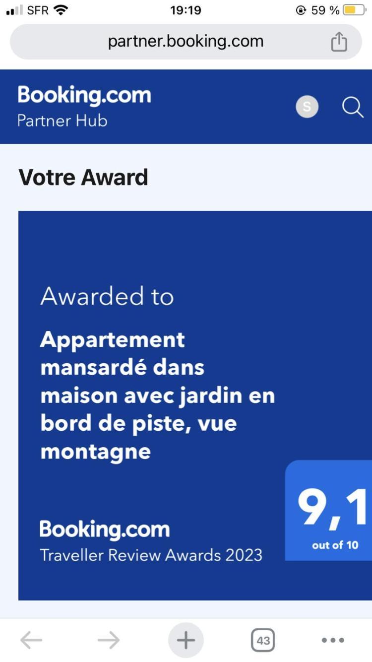 Logement Mansarde Dans Maison Avec Jardin En Bord De Piste, Vue Montagne Les Houches Buitenkant foto